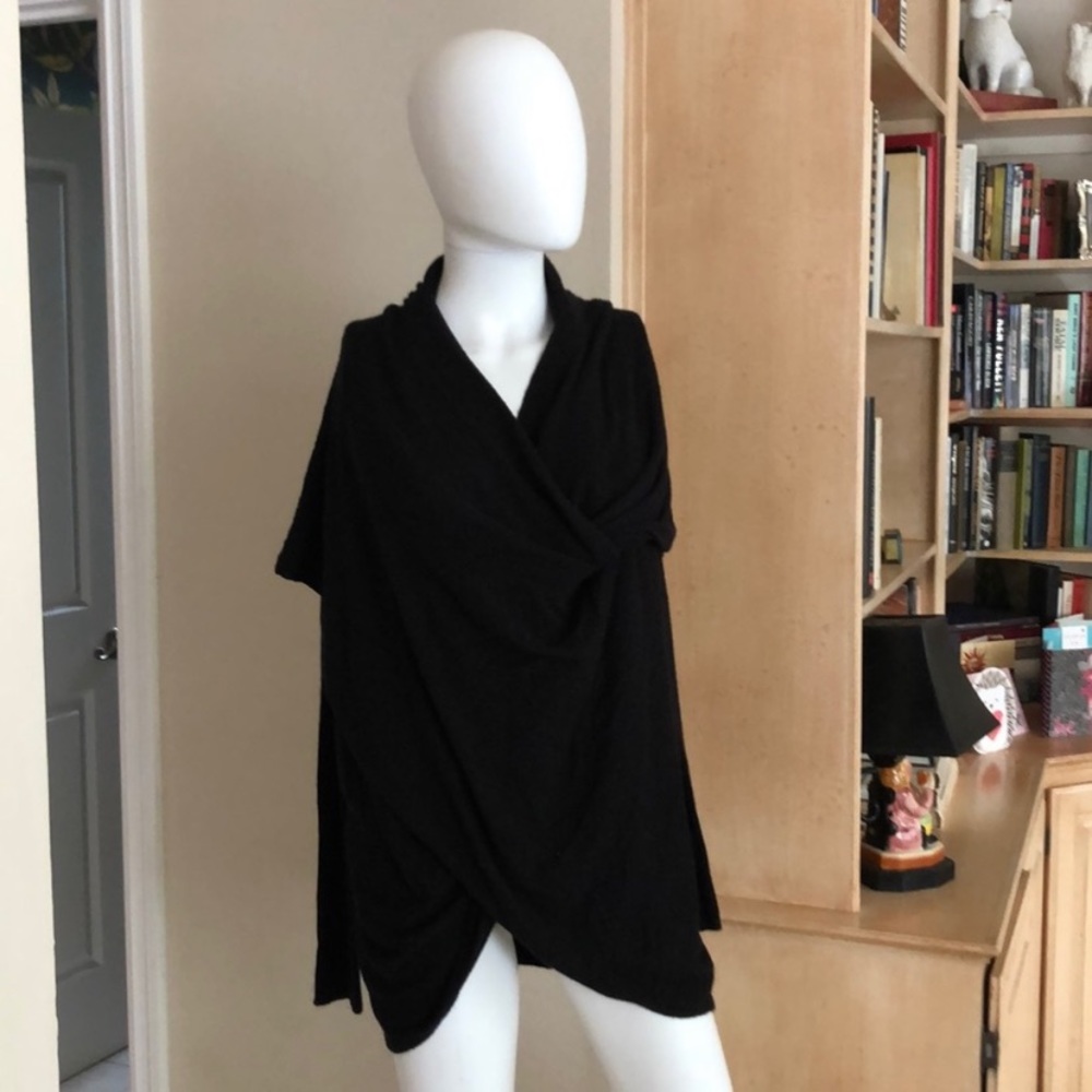 Halogen black wrap sweater